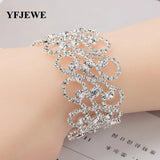 Rhinestone Crystal Bridal Wedding Charm Bracelet Bangle