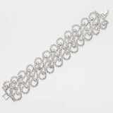 Rhinestone Crystal Bridal Wedding Charm Bracelet Bangle