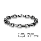 Vintage Oxidized Double Lock Link Chain Bracelet for Men