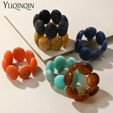 Colorful Resin Geometric Beaded Bracelets for Women