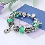 Maple Leaf Charm Bracelet with Crystal Ball and Flower, DIY Jewelry for Women