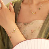 925 Stamp Hotan Jade Bracelet For Women Girl Birthday Gift