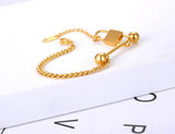 Titanium Stainless Steel Lock & Ball Charm Bracelet For Women