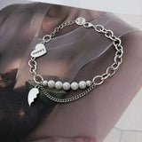 Sweet Splicing Pearls Heart-Shape Bracelet