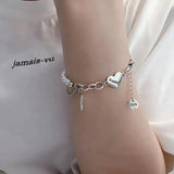 Sweet Splicing Pearls Heart-Shape Bracelet