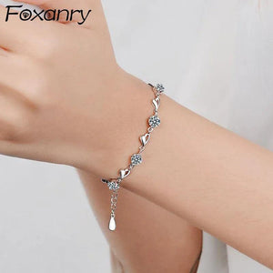 Silver LOVE Heart Zircon Bride Jewelry