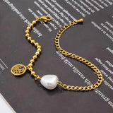 Hollow Out Pearl Charm Bracelet for Women