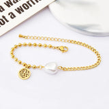 Hollow Out Pearl Charm Bracelet for Women