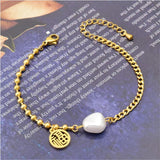 Hollow Out Pearl Charm Bracelet for Women