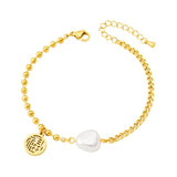 Hollow Out Pearl Charm Bracelet for Women