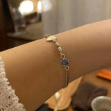 Zirconia Love Heart Rice Grain Chain Bracelet Women Retro Hand Jewelry