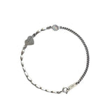 Zirconia Love Heart Rice Grain Chain Bracelet Women Retro Hand Jewelry