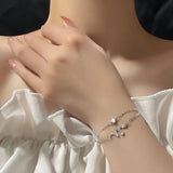 925 Stamp Silver Women's Bracelets Animal Double Layer Snake Jewelry