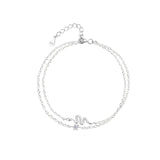 925 Stamp Silver Women's Bracelets Animal Double Layer Snake Jewelry