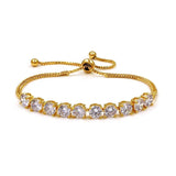 Round Cut CZ Crystal Adjustable Bracelet