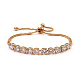 Round Cut CZ Crystal Adjustable Bracelet