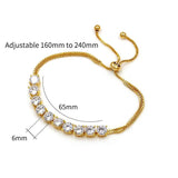Round Cut CZ Crystal Adjustable Bracelet