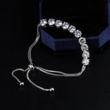 Round Cut CZ Crystal Adjustable Bracelet
