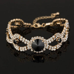 Women's Crystal Stone Charm Bracelet Multicolour Link Chain Bangle