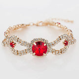 Women's Crystal Stone Charm Bracelet Multicolour Link Chain Bangle