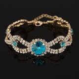 Women's Crystal Stone Charm Bracelet Multicolour Link Chain Bangle