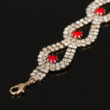 Women's Crystal Stone Charm Bracelet Multicolour Link Chain Bangle