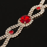 Women's Crystal Stone Charm Bracelet Multicolour Link Chain Bangle