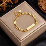 316L Stainless Steel Chain Bracelet HAPPY EVERY Engrave Women's High Jewelry