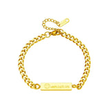 316L Stainless Steel Chain Bracelet HAPPY EVERY Engrave Women's High Jewelry