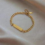 316L Stainless Steel Chain Bracelet HAPPY EVERY Engrave Women's High Jewelry