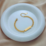 316L Stainless Steel Chain Bracelet HAPPY EVERY Engrave Women's High Jewelry