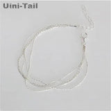 925 Tibetan Silver Multi-layer Snake Chain Bracelet