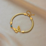 316L Stainless Steel Women's Bracelets Snake Bone Chain Butterfly Decoration