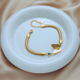 316L Stainless Steel Women's Bracelets Snake Bone Chain Butterfly Decoration