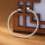 Mewanry Silver Round Agate Twist Vintage Open Bracelet