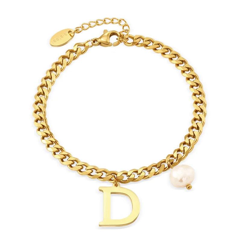 Classic Letter D Bracelet Titanium Steel Gift Party Women Jewelry