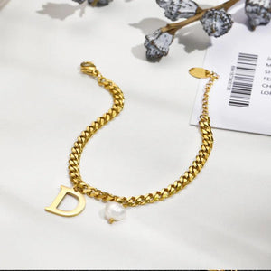 Classic Letter D Bracelet Titanium Steel Gift Party Women Jewelry