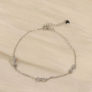 Silver Zircon Bowknot Bracelet - Sweet Girl Party Accessory