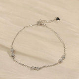 Silver Zircon Bowknot Bracelet - Sweet Girl Party Accessory