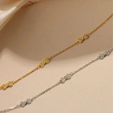 Silver Zircon Bowknot Bracelet - Sweet Girl Party Accessory