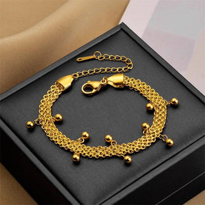 316L Stainless Steel Beads Chain Bracelet Women's Jewelry