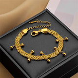 316L Stainless Steel Beads Chain Bracelet Women's Jewelry