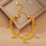 316L Stainless Steel Beads Chain Bracelet Women's Jewelry