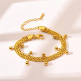 316L Stainless Steel Beads Chain Bracelet Women's Jewelry