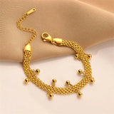 316L Stainless Steel Beads Chain Bracelet Women's Jewelry