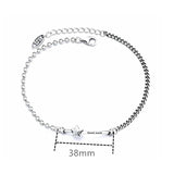 Foxanry Silver Lucky Stars Bracelets Vintage Pentagram English Letter Pendant