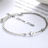Foxanry Silver Lucky Stars Bracelets Vintage Pentagram English Letter Pendant