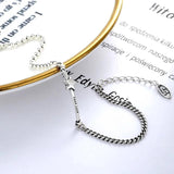 Foxanry Silver Lucky Stars Bracelets Vintage Pentagram English Letter Pendant