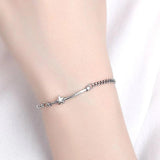 Foxanry Silver Lucky Stars Bracelets Vintage Pentagram English Letter Pendant