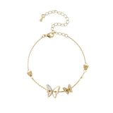 Silver Butterfly Charm Bracelet for Women Shell Zircon Chain Bracelet